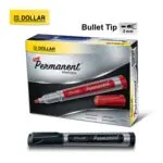 Dollar Permanent Marker - Refillable - Bullet Tip - Pack Of 12 - Multicolor