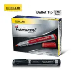 Dollar Permanent Marker - Refillable - Bullet Tip - Pack Of 12 - Multicolor