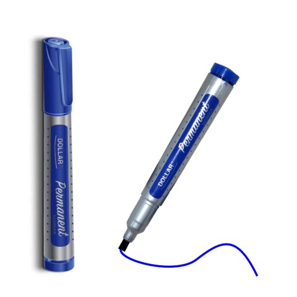 Dollar Permanent Marker - Refillable - Chisel Tip - Pack Of 12 - Black