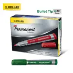Dollar Permanent Marker - Refillable - Bullet Tip - Pack Of 12 - Multicolor
