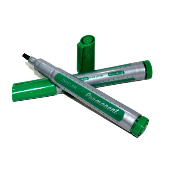 Dollar Permanent Marker - Refillable - Chisel Tip - Pack Of 12 - Black