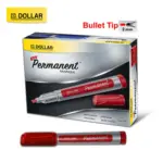 Dollar Permanent Marker - Refillable - Bullet Tip - Pack Of 12 - Multicolor