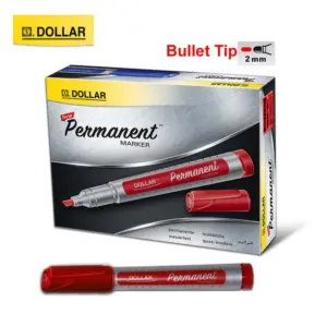 Dollar Permanent Marker - Refillable - Bullet Tip - Pack Of 12 - Multicolor
