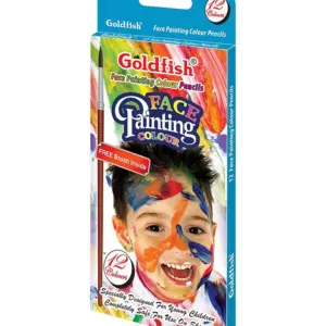 Goldfish Face Painting Pencil Colors - 12 Color Pencils With Free Brush