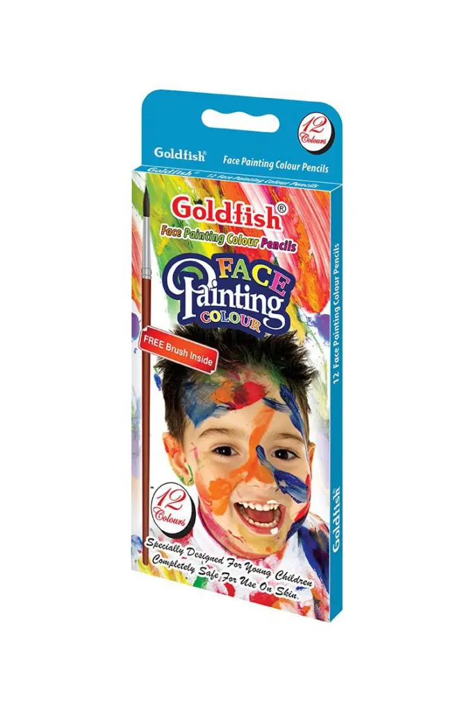 Goldfish Face Painting Pencil Colors - 12 Color Pencils With Free Brush