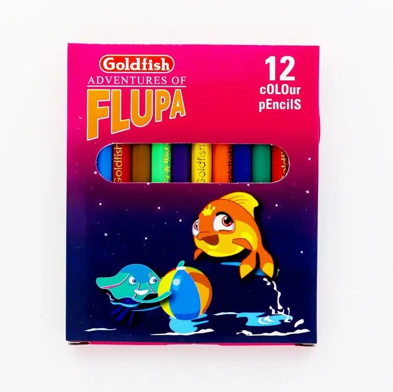 Goldfish Flupa Wooden Colors Pencils Half Size – 12 Colors