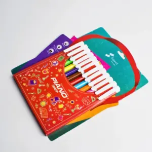Piano Fiber Tip Color Markers - 12 Colors