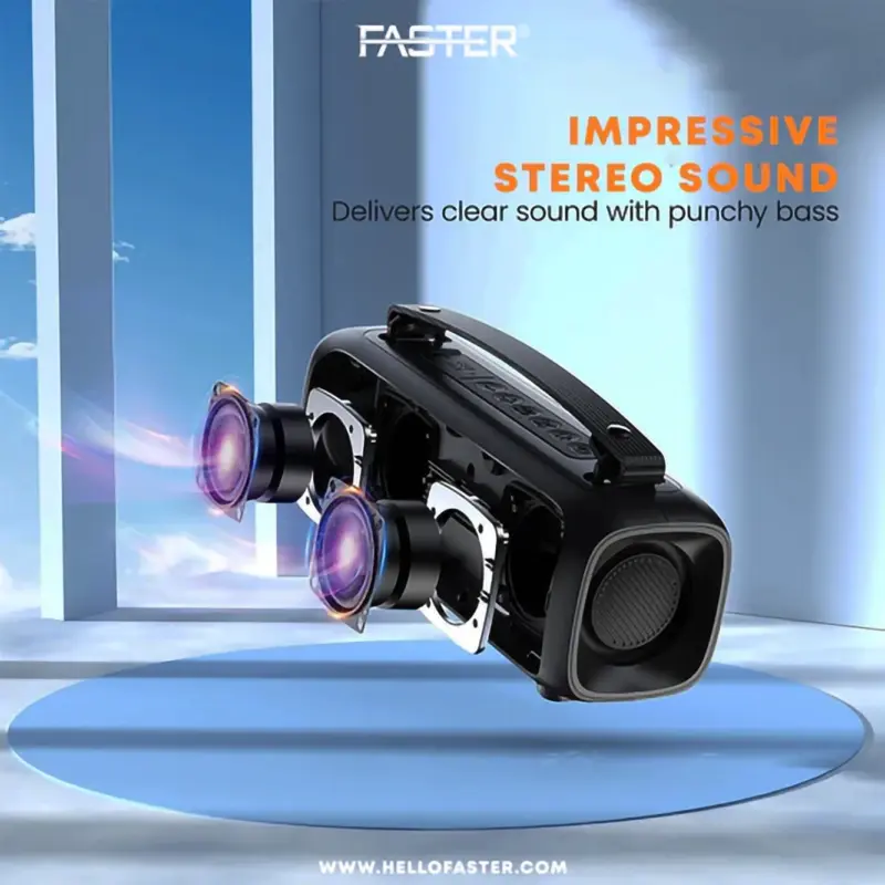 Faster Echo Go 3 Portable Wireless Bluetooth Speaker With Mic And Rgb Lights