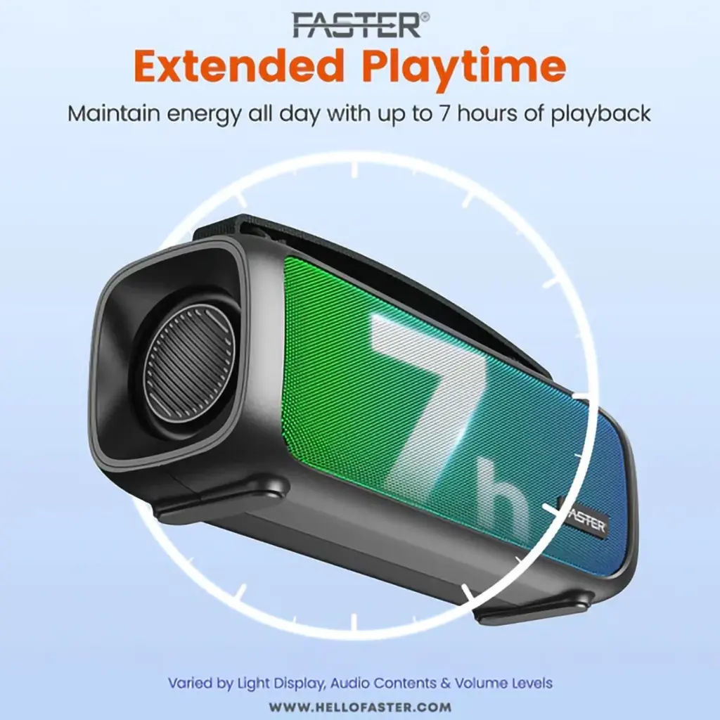 Faster Echo Go 3 Portable Wireless Bluetooth Speaker With Mic And Rgb Lights 5 Faster Echo Go 3 Portable Wireless Bluetooth Speaker With Mic And Rgb Lights