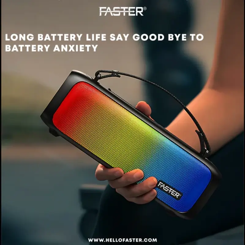 Faster Echo Go 3 Portable Wireless Bluetooth Speaker With Mic And Rgb Lights