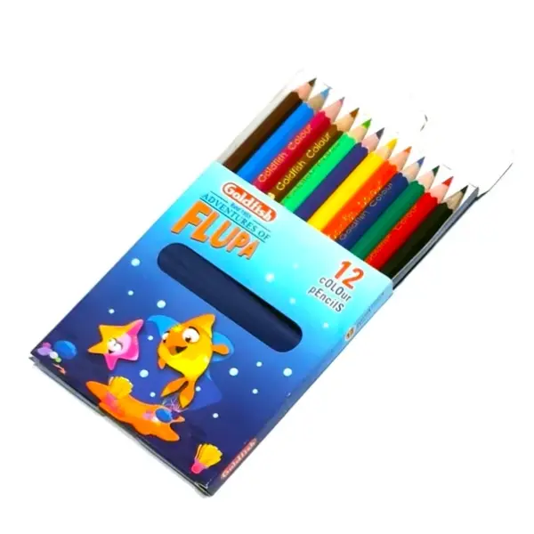 Goldfish Flupa Wooden Colors Pencils Half Size – 12 Colors