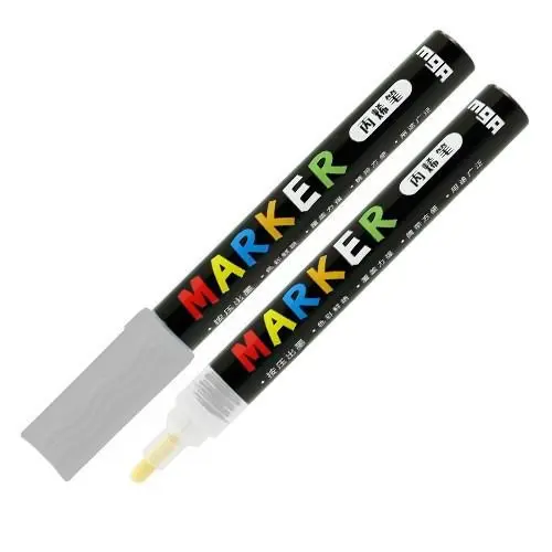M-G-Acrylic-Marker-2-Mm-Acrylic-Silver-S110 M&Amp;Amp;G Acrylic Paint Marker - 2.0Mm Fine Bullet Tip - S110 - Silver