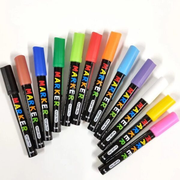 M&Amp;G Zpln6570 Acrylic Paint Marker – 2.0Mm Fine Bullet Tip – Bright Colors, Strong Coverage, Waterproof