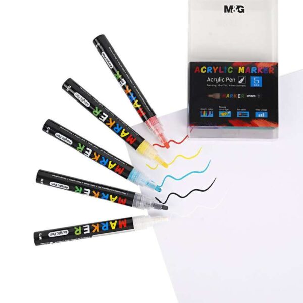 M&Amp;G Zpln6570 Acrylic Paint Marker – 2.0Mm Fine Bullet Tip – Bright Colors, Strong Coverage, Waterproof