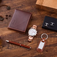 Corporate Wallet Cufflinks Pen Watch Key Chain Men Gift Set