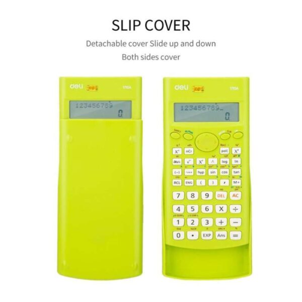 Deli Scientific Calculator 1710A – Dual Power, 240 Functions, 10+2 Digits Display, Multicolor - Image 5