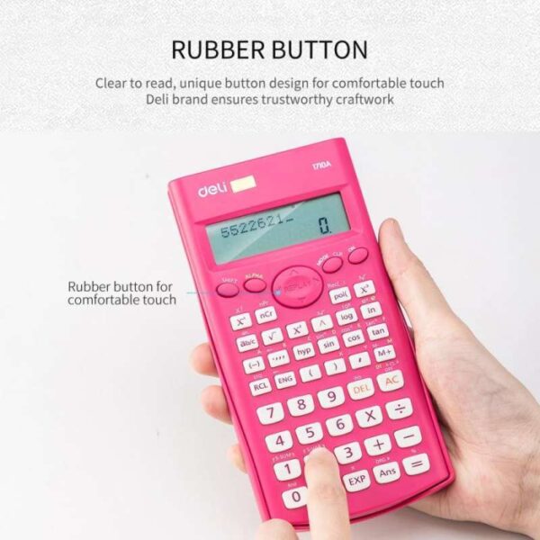 Deli Scientific Calculator 1710A – Dual Power, 240 Functions, 10+2 Digits Display, Multicolor - Image 3