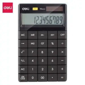 Deli Touch Series Modern Slim Desktop Calculator E1589P Black