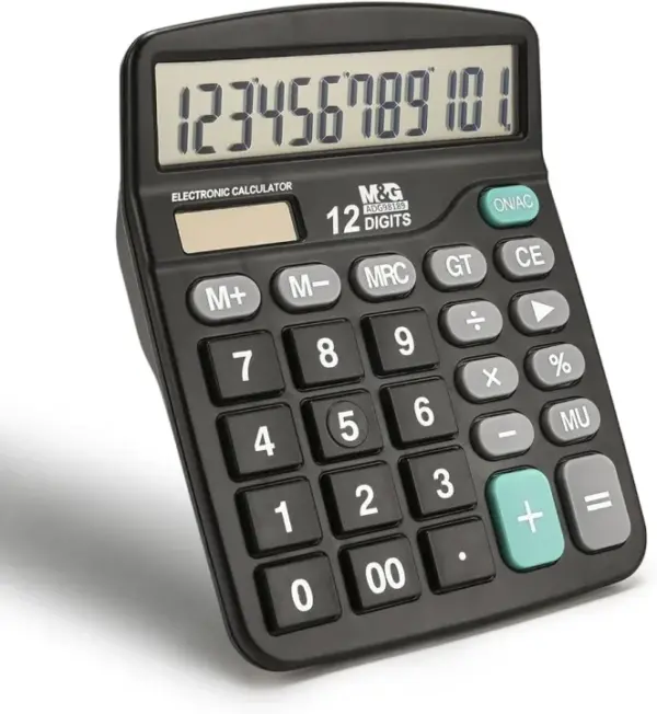 M&Amp;G Economic Desktop Calculator Mgc-02 Adg98766 – Dual Power, 12-Digit Display, Grand Total Function - Image 2