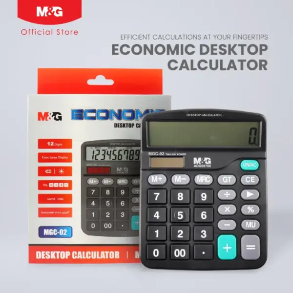 M&Amp;G Economic Desktop Calculator Mgc-02 Adg98766 – Dual Power, 12-Digit Display, Grand Total Function - Image 10