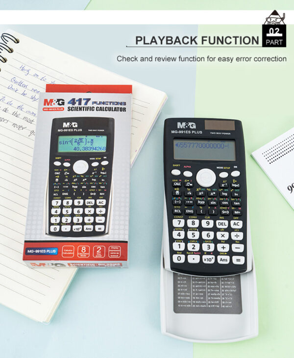 M&Amp;G Scientific Calculator Mg-991Es Plus Adg981D7 – Dual Power, 417 Functions, Large Display - Image 8