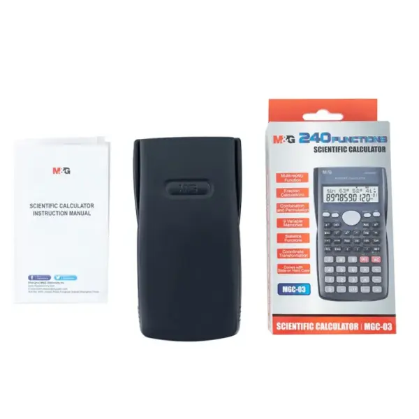 M&Amp;G Scientific Calculator Mgc-03 Adg98767 – Dual Power, 240 Functions, 2-Line Display With Hard Case - Image 16