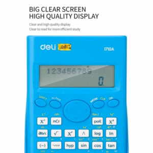 Deli Scientific Calculator 1710A – Dual Power, 240 Functions, 10+2 Digits Display, Multicolor