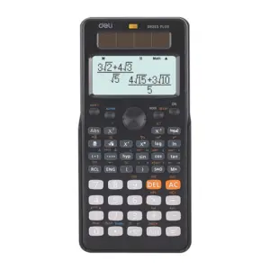 Deli Scientific Calculator D82ES Plus - Dual Power, 252 Functions, 12-Digit Large Display