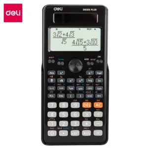 Deli Scientific Calculator D82ES Plus - Dual Power, 252 Functions, 12-Digit Large Display