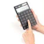 Deli Touch Series Calculator E1589P – Acrylic Soft Surface, Dual Power, Black