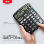 M&G Economic Desktop Calculator MGC-02 ADG98766 – Dual Power, 12-Digit Display, Grand Total Function