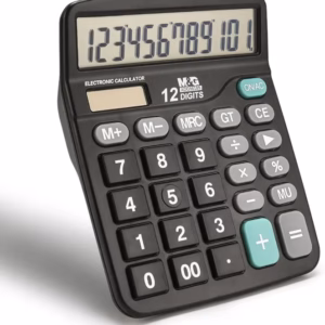 M&G Economic Desktop Calculator MGC-02 ADG98766 – Dual Power, 12-Digit Display, Grand Total Function