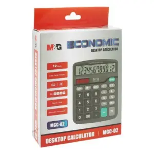 M&G Economic Desktop Calculator MGC-02 ADG98766 – Dual Power, 12-Digit Display, Grand Total Function