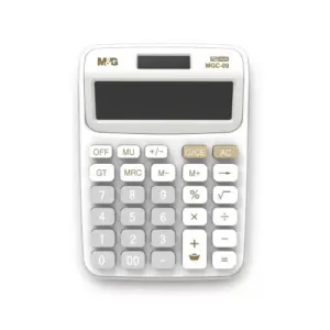 M&G Electronic Desktop Calculator MGC-09 ADG98775 – Dual Power, 12-Digit Display, Grand Total Function
