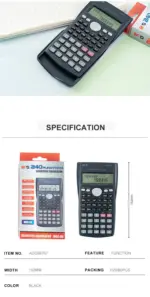 M&G Scientific Calculator MGC-03 ADG98767 – Dual Power, 240 Functions, 2-Line Display with Hard Case