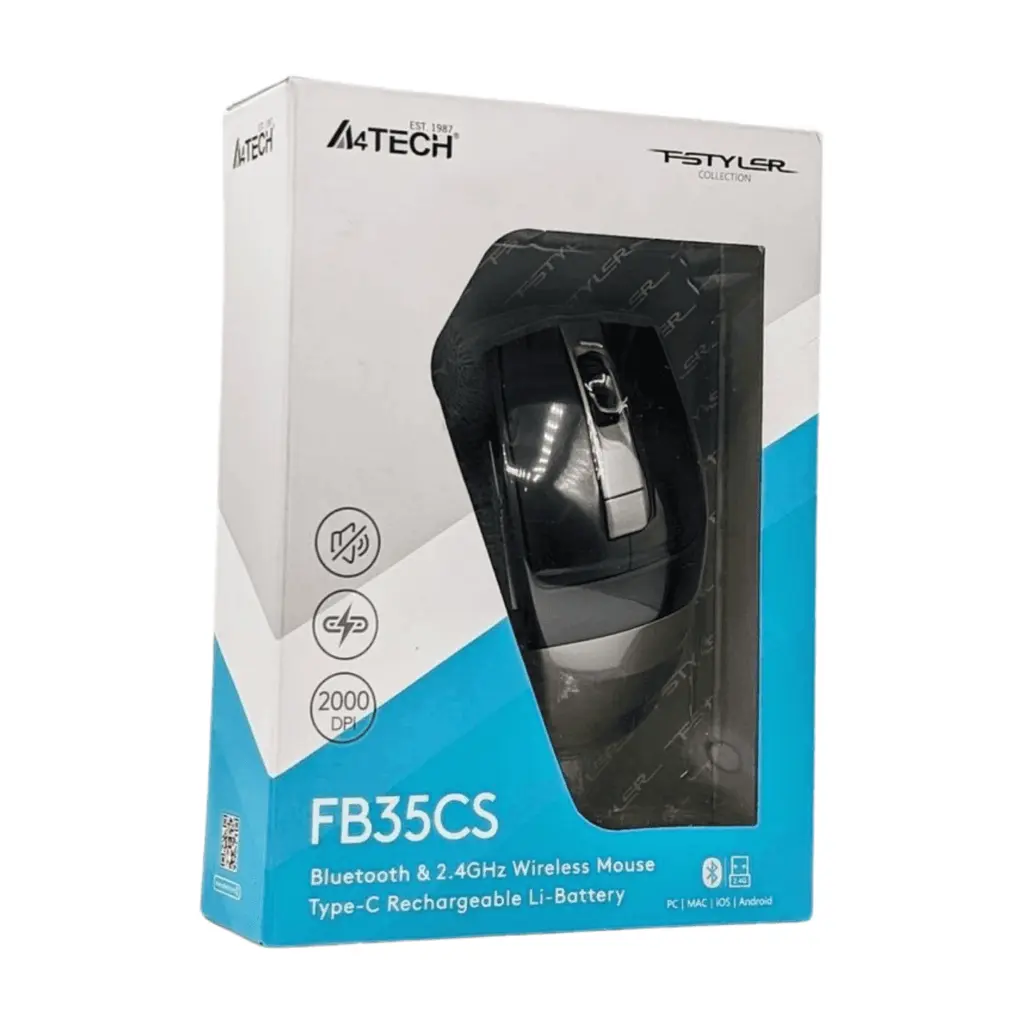 A4Tech Bluetooth Wireless Mouse - Rechargable - Silent Clicks - Fb35Cs