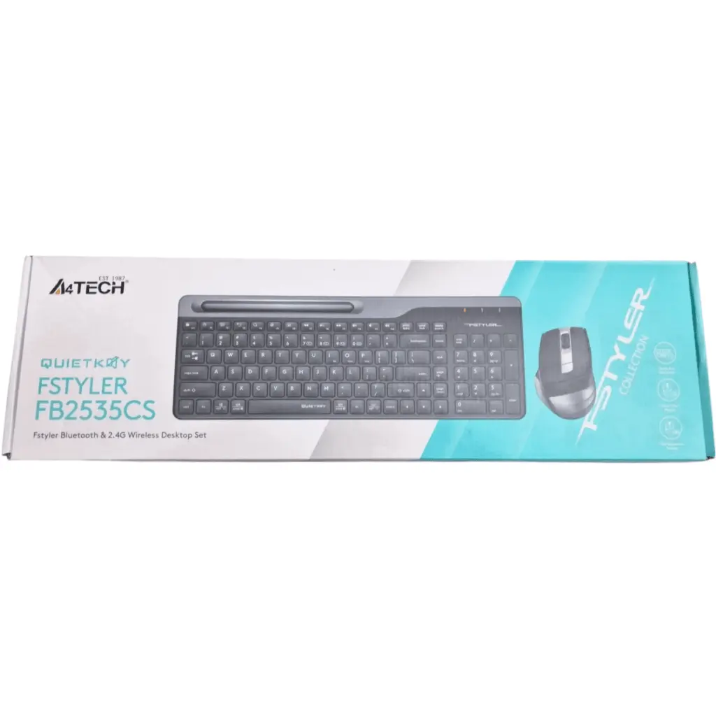 A4Tech Bluetooth Wireless Keyboard &Amp; Rechargable Mouse Combo - Fb2535Cs