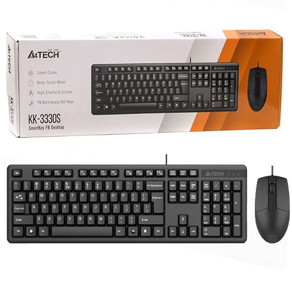 A4Tech Wired Keyboard &Amp; Mouse Combo - Kk-3330S