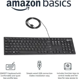 Amazon Basics USB Wired Keyboard MD‑005