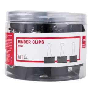 Deli Black Binder Clips – E8562A – 41mm – 24Pcs