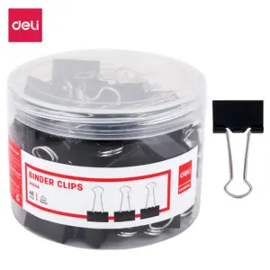 Deli Black Binder Clips - E8564A - 25mm - 48Pcs