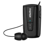 Faster Wireless Bluetooth Stereo Headset - R-12 Pro - Retractable Clip-on Earbuds