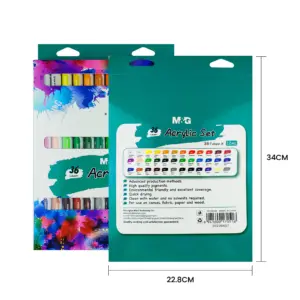 M&G Acrylic Colours Set - APLN6596 - 36 Tubes - 12ml