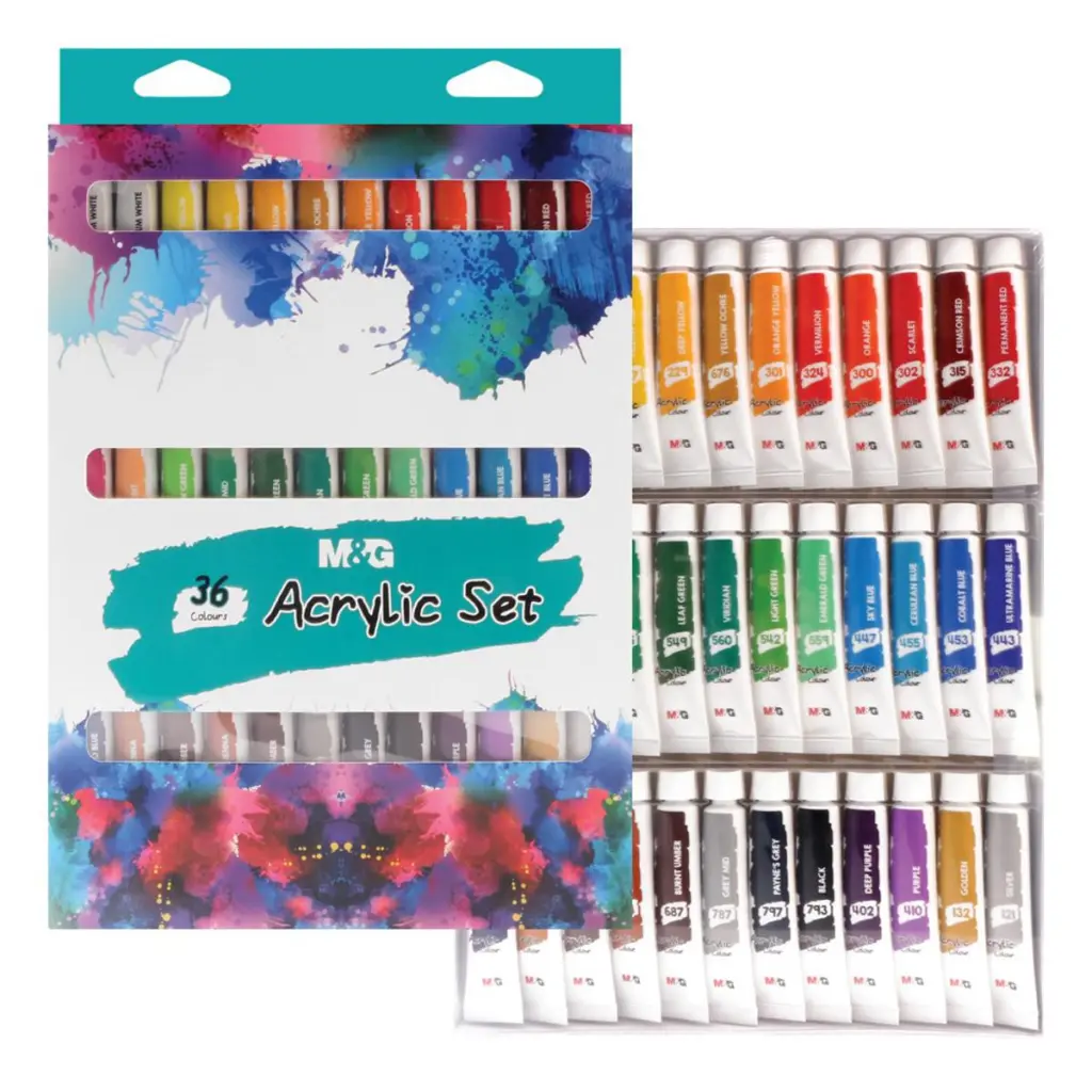 M&Amp;G Acrylic Colours Set - Apln6596 - 36 Tubes - 12Ml