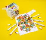 M&G Kids Little Artist Water Colour Brush Markers - ZWBT2704 - 48 Pcs Set