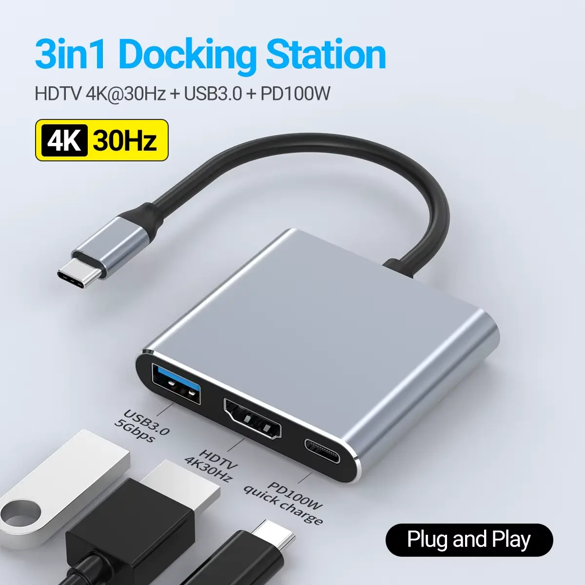 Speed X 3-In-1 Multiport Type-C Hub - Image 5