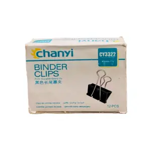 Chanyi Black Binder Clips CY3322 – 41mm – 12 Pcs