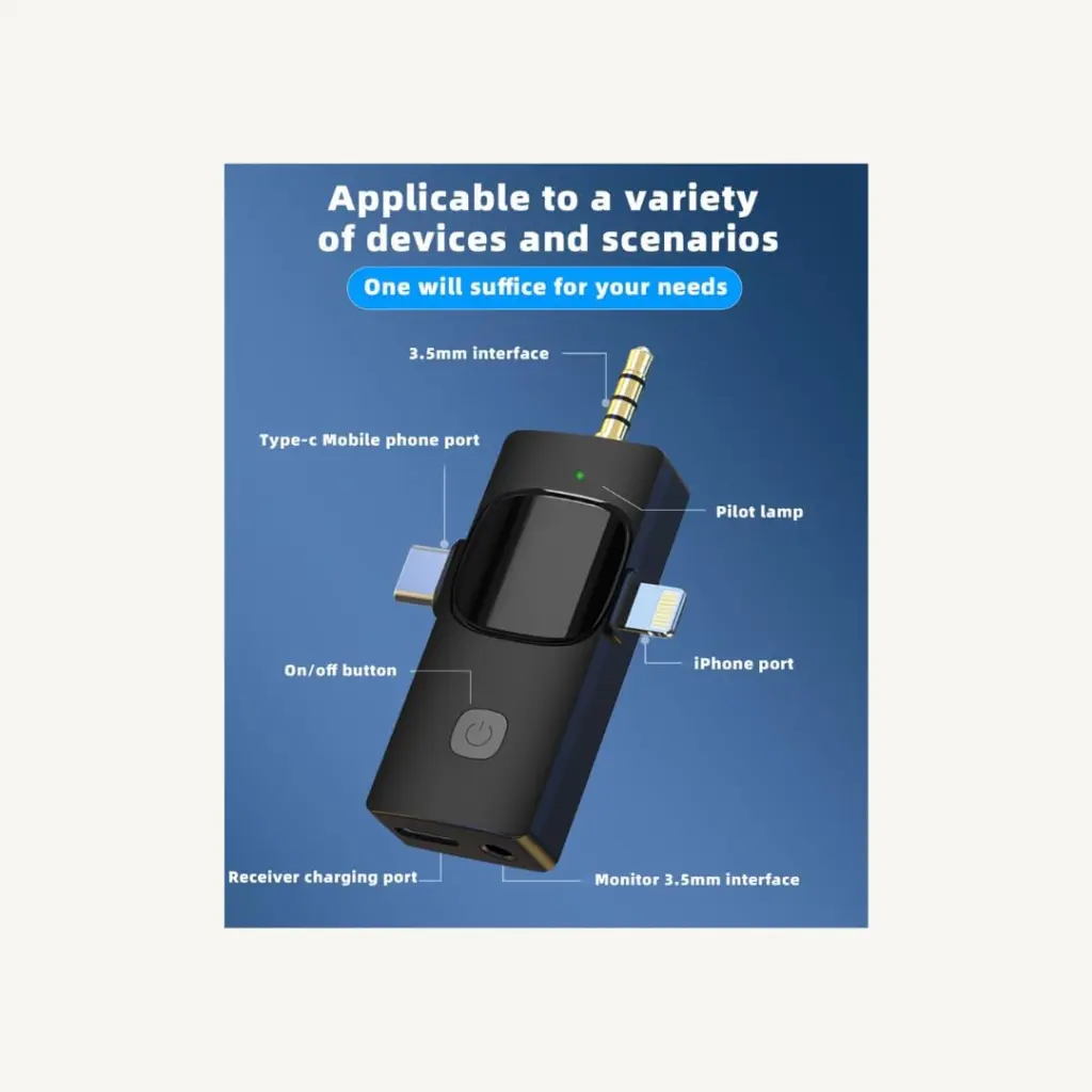 Wireless Lavalier Microphone - K15 - 2-In-1