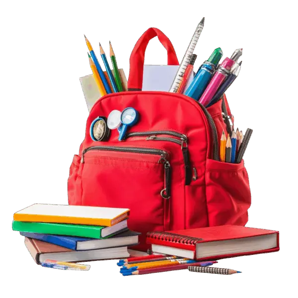 red school backpack