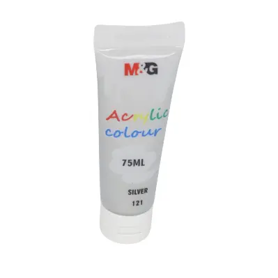 M&Amp;Amp;G Acrylic Colour Tube 75Ml - Apln6598 - 121 - 2 M&Amp;Amp;G Acrylic Color Tube 75Ml - Apln6598 - Silver 121 - Image 1